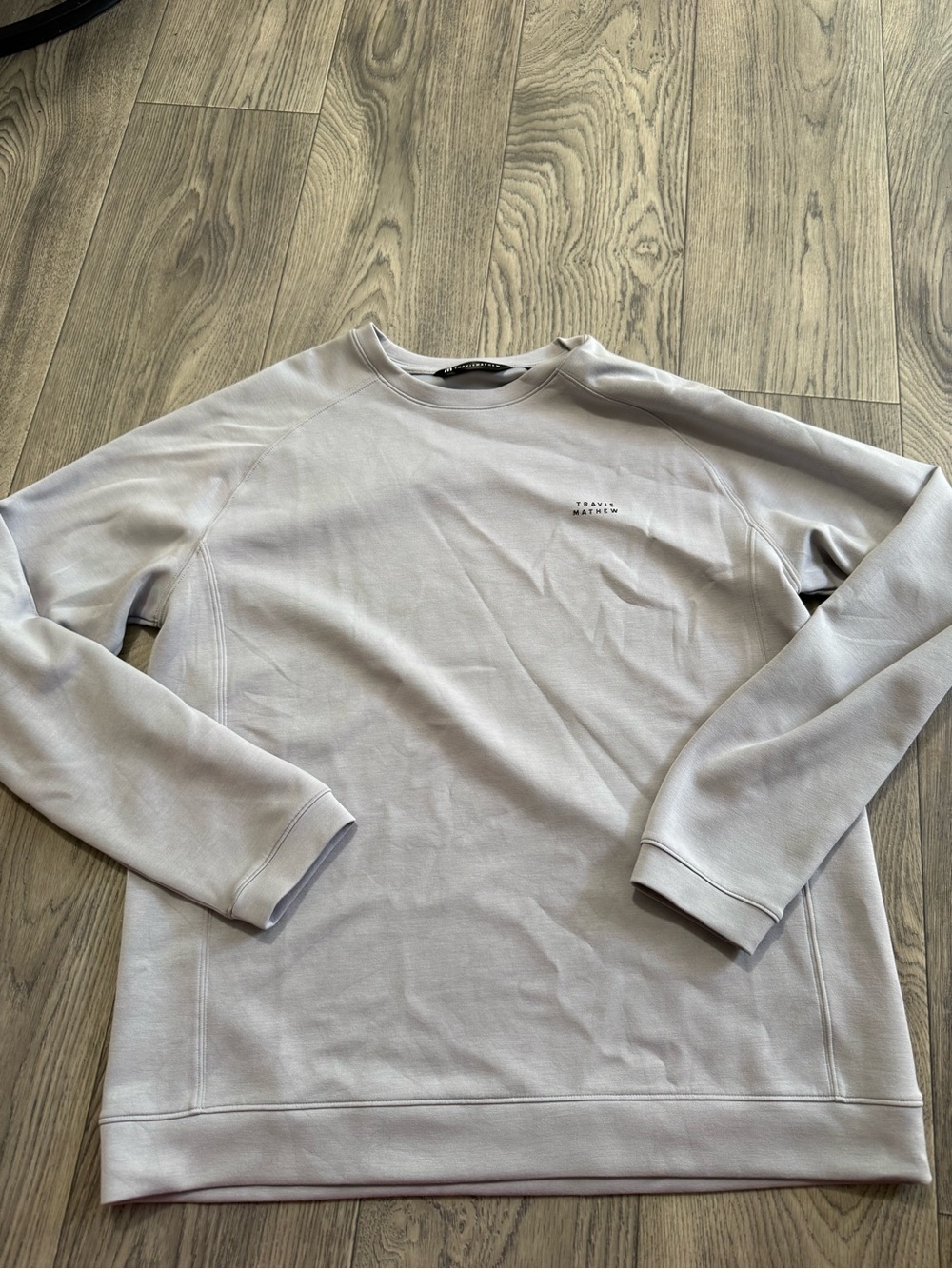 Travis Mathew Light Grey Long Sleeve Crewneck Shirt Large